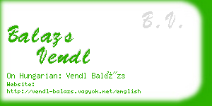 balazs vendl business card